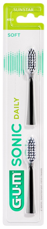 GUM SONIC DAILY SPAZZOLINO BATTERIA REFILL BLACK 2 PEZZI - farmaciabianca.it