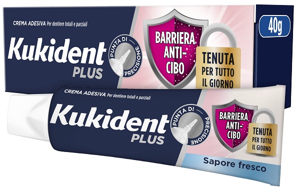 KUKIDENT PLUS BARRIERA ANTI-CIBO FRESCO CREMA ADESIVA DENTIERE 40 G - farmaciabianca.it