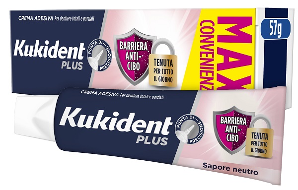 KUKIDENT PLUS BARRIERA ANTI-CIBO NEUTRO CREMA ADESIVA DENTIERE 57 G - farmaciabianca.it