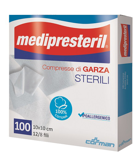 GARZA COMPRESSA MEDIPRESTERIL 12/8 FU 10X10CM 100 PEZZI - farmaciabianca.it