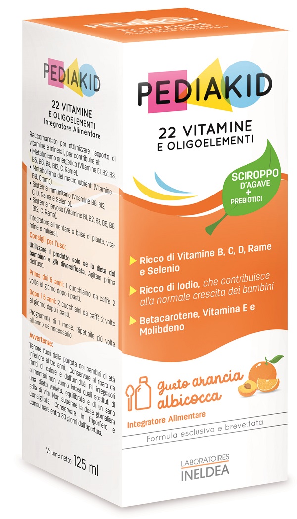 PEDIAKID 22 VITAMINE E OLIGOELEMENTI SCIROPPO 125 ML - farmaciabianca.it