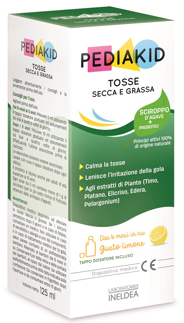 PEDIAKID TOSSE SECCA E GRASSA SCIROPPO 125 ML - farmaciabianca.it
