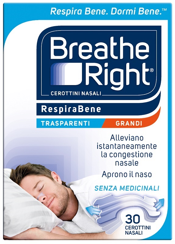CEROTTI NASALI BREATHE RIGHT TRASPARENTI GRANDI 30 PEZZI - farmaciabianca.it