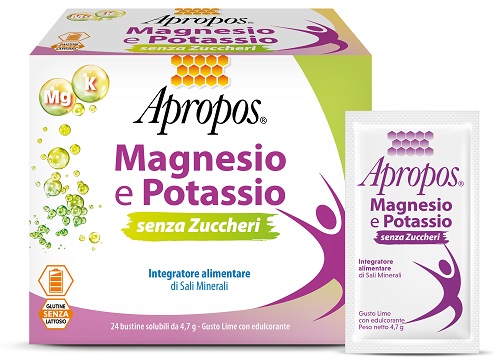 APROPOS MAGNESIO E POTASSIO SENZA ZUCCHERI 24 BUSTINE GUSTO LIME - farmaciabianca.it