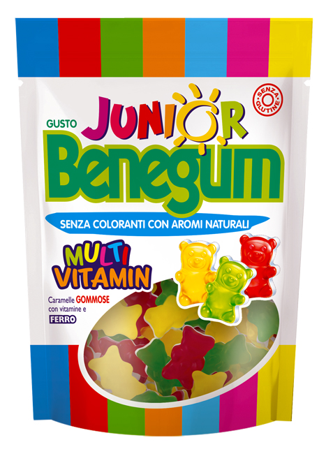 BENEGUM JUNIOR MULTIVITAMIN CARAMELLE GOMMOSE CON VITAMINE E FERRO 90 G - farmaciabianca.it